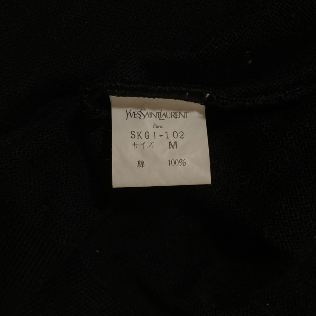 90s YSL イブサンローラン 黒 ゴールドボタン M カーディガン
