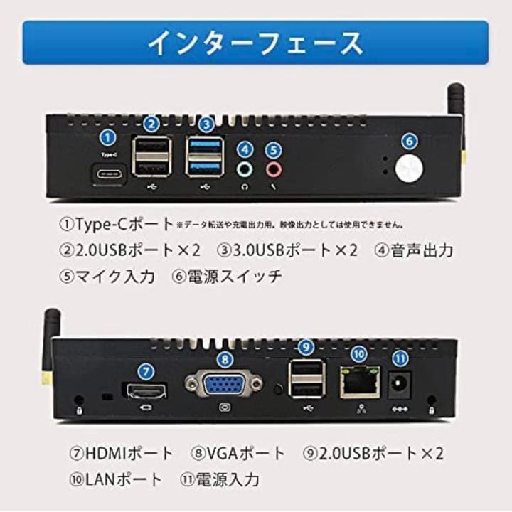 小型パソコン 4GB 64GB windows10Pro 64bit