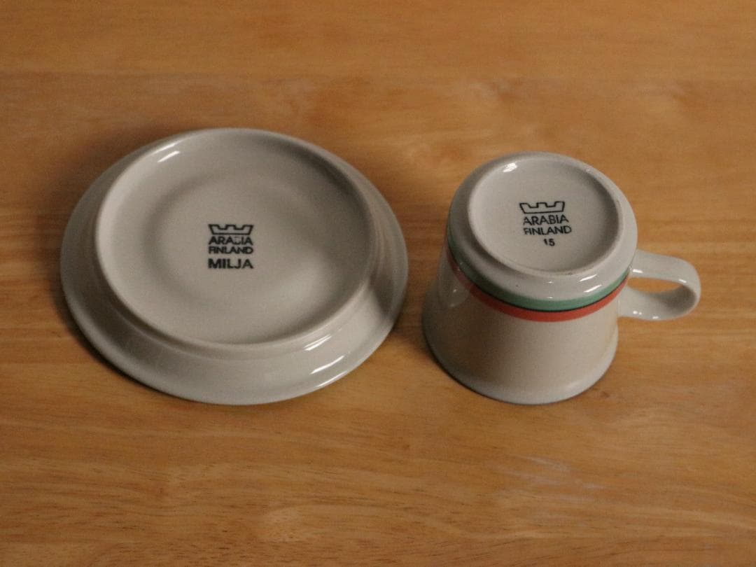 ARABIA ミルヤ Milja　トリオ1客セット 北欧ヴィンテージ ミリヤ