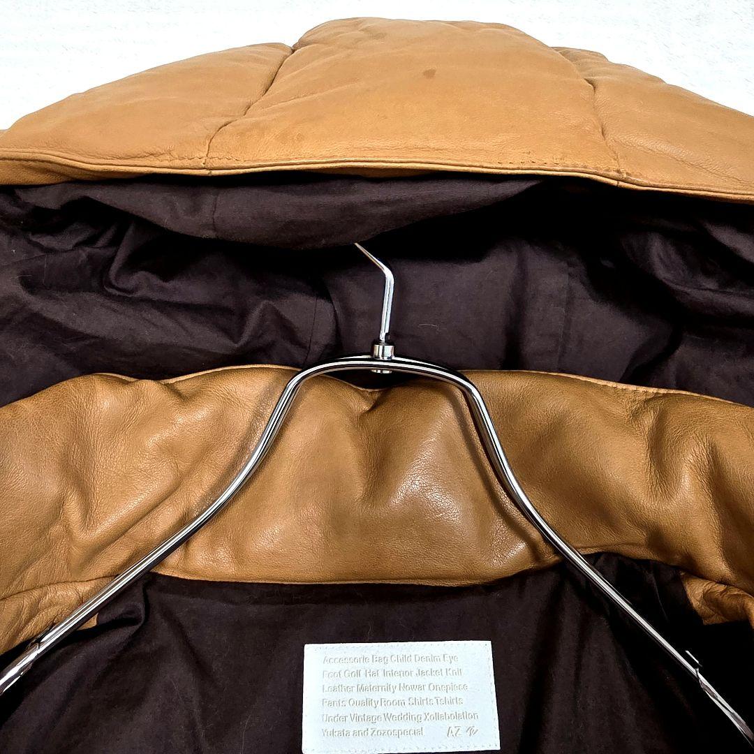 エーゼイバイジュンハシモト レザー ダウンジャケット 羊革 2way キャメルM