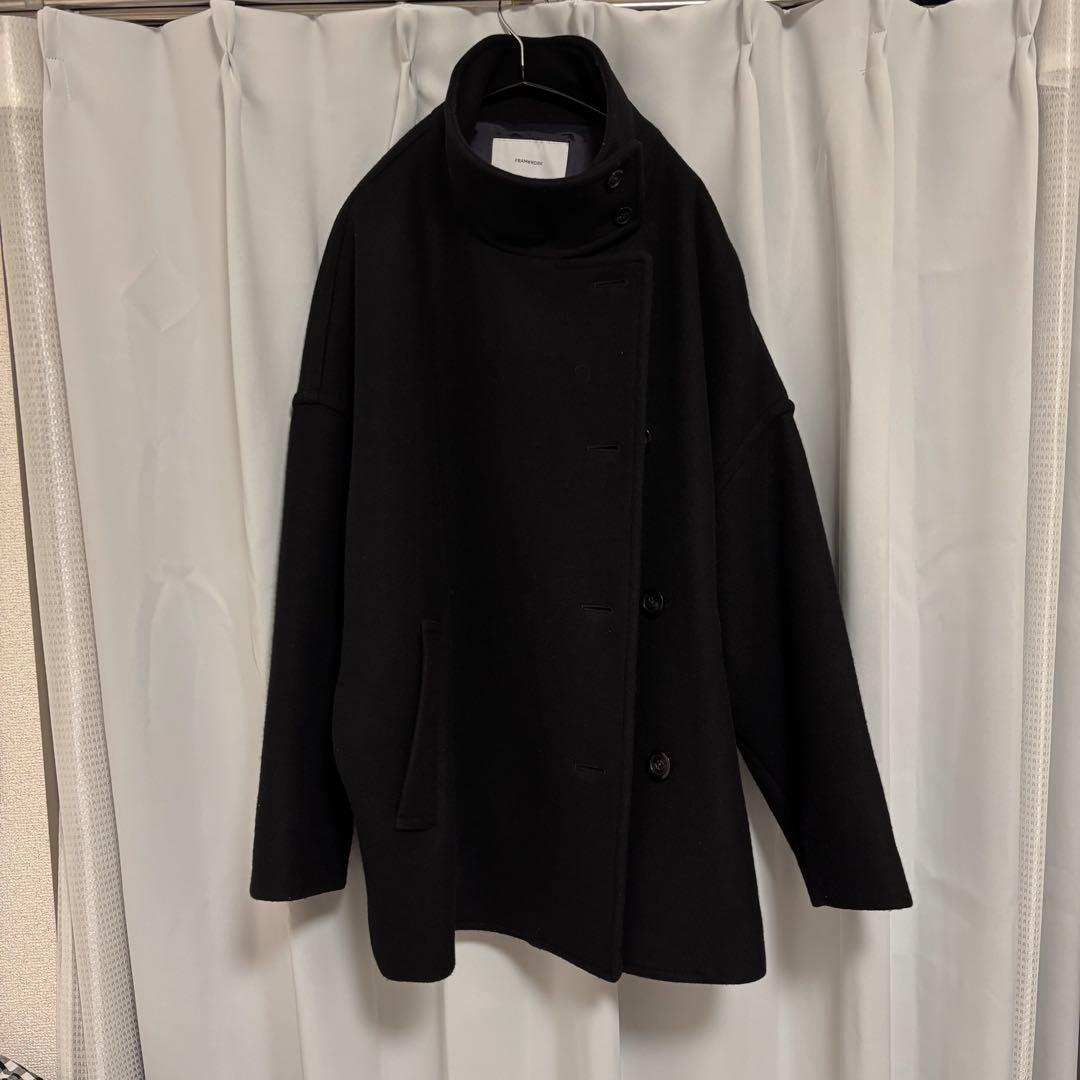 【美品✨️】FRAMeWORKメルトンコクーンコート 3 ブラック