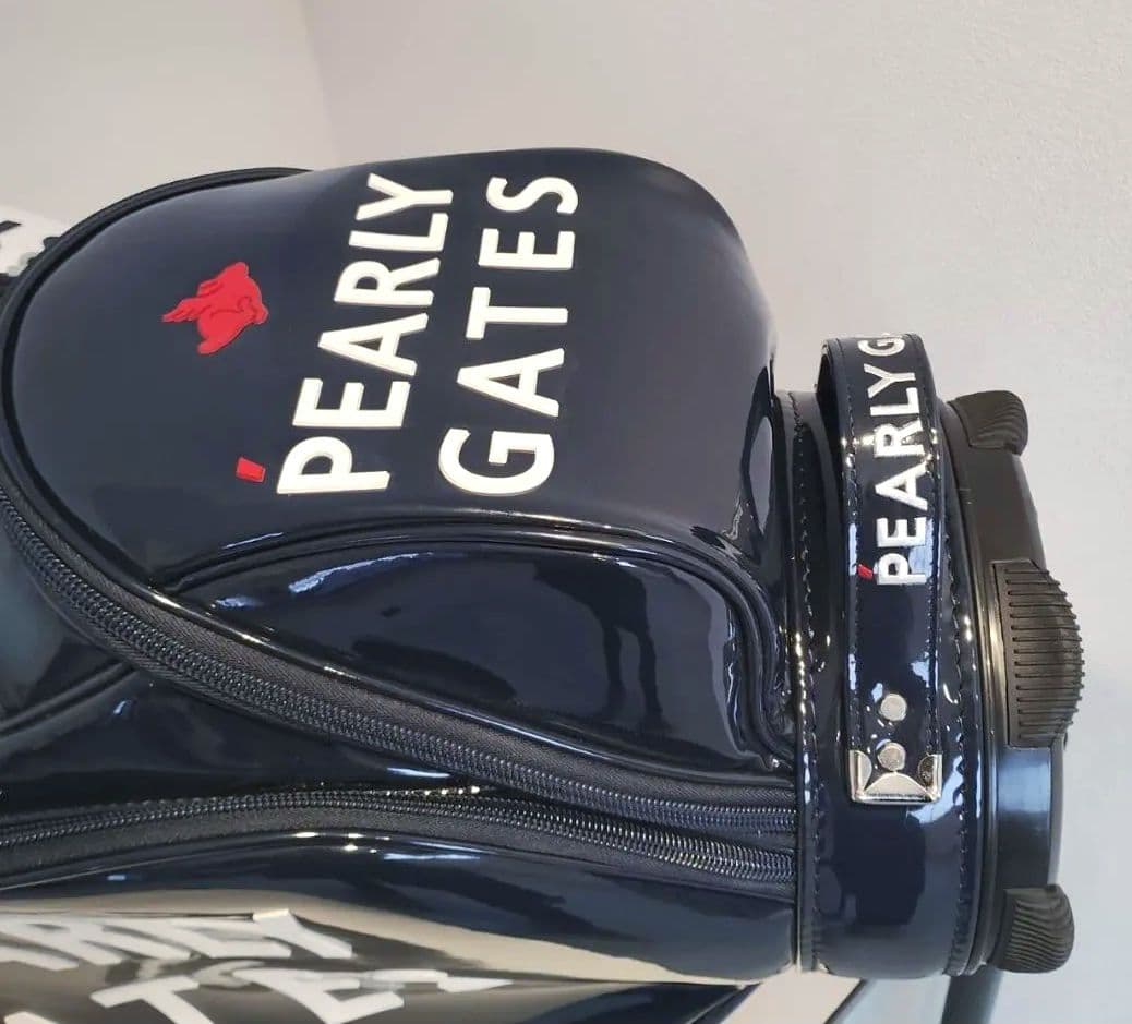 美品【パーリーゲイツ】エナメルキャデイバッグ　ネイビー