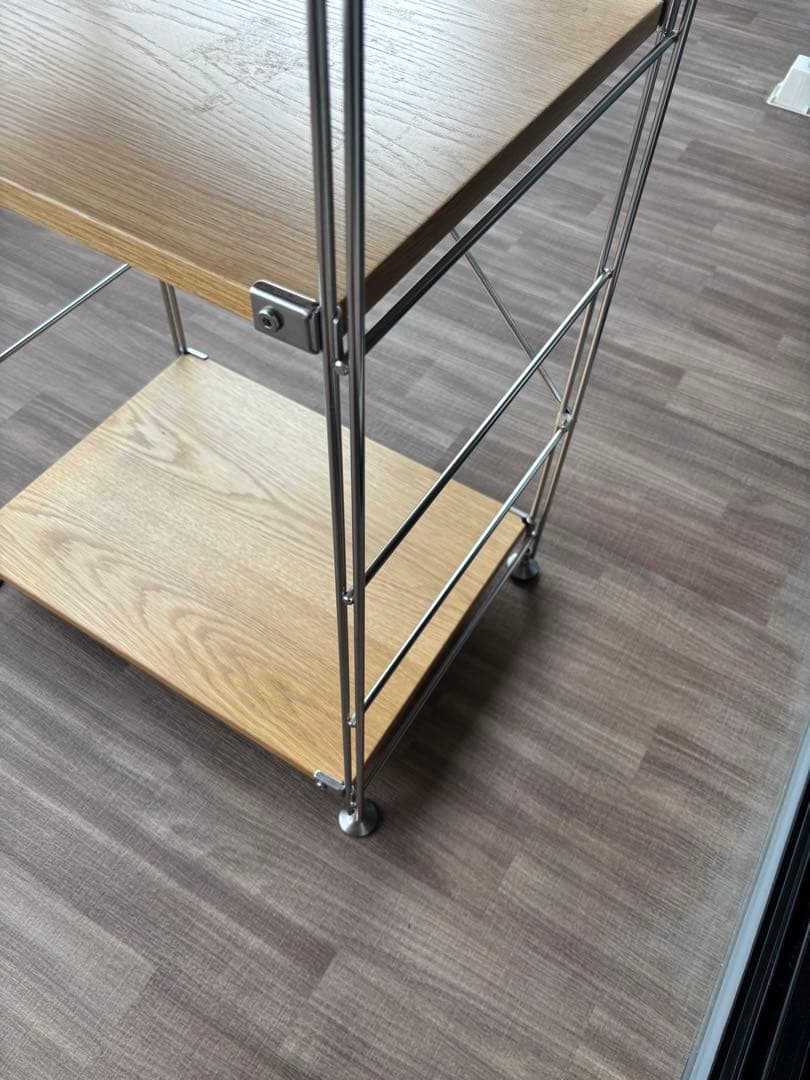 ステンレスユニットシェルフ オーク材棚セット 中 MUJI 無印良品