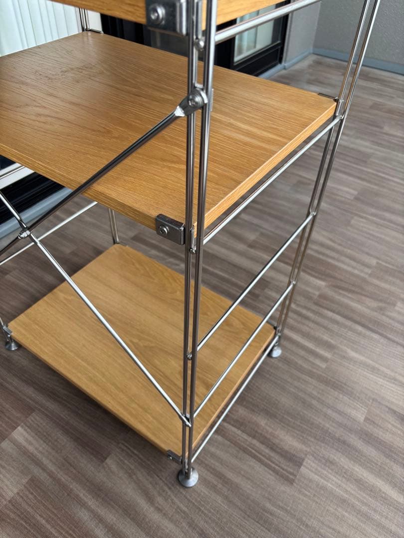 ステンレスユニットシェルフ オーク材棚セット 中 MUJI 無印良品