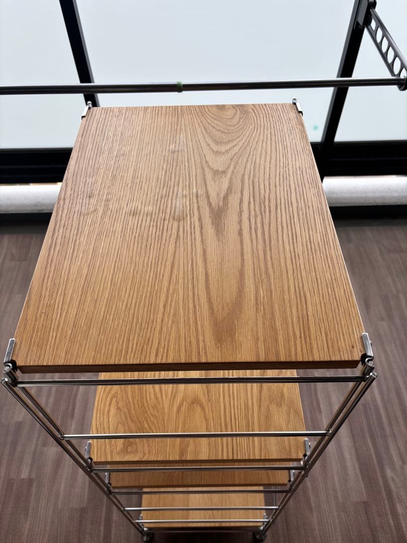ステンレスユニットシェルフ オーク材棚セット 中 MUJI 無印良品