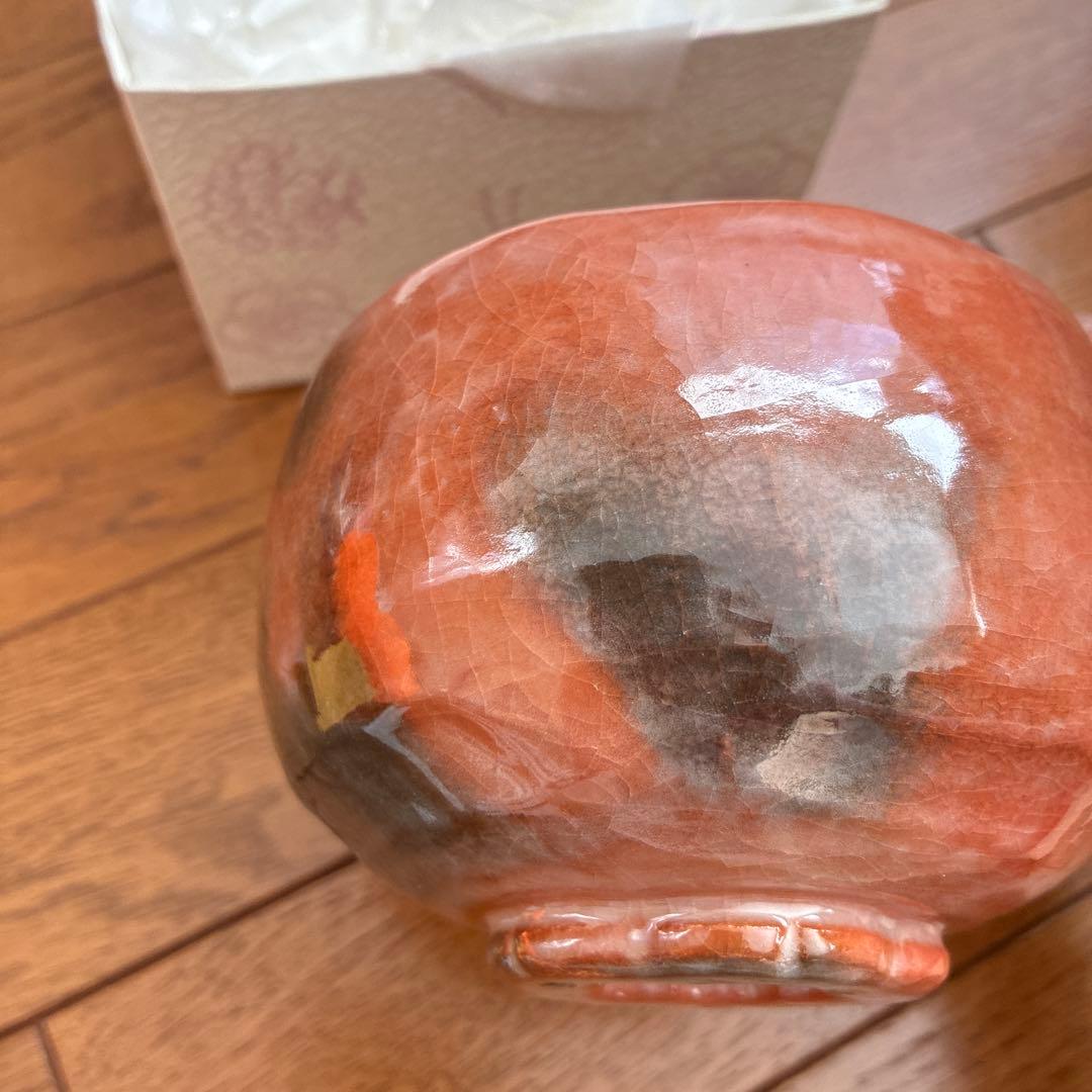 茶色の雪の結晶茶碗　桂窯　大野桂山