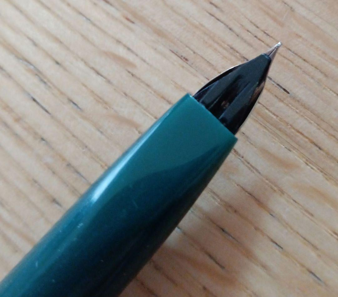 プラチナ万年筆　18K W.G　万年筆　細字　シルバー✕グリーン軸　廃盤　レトロ