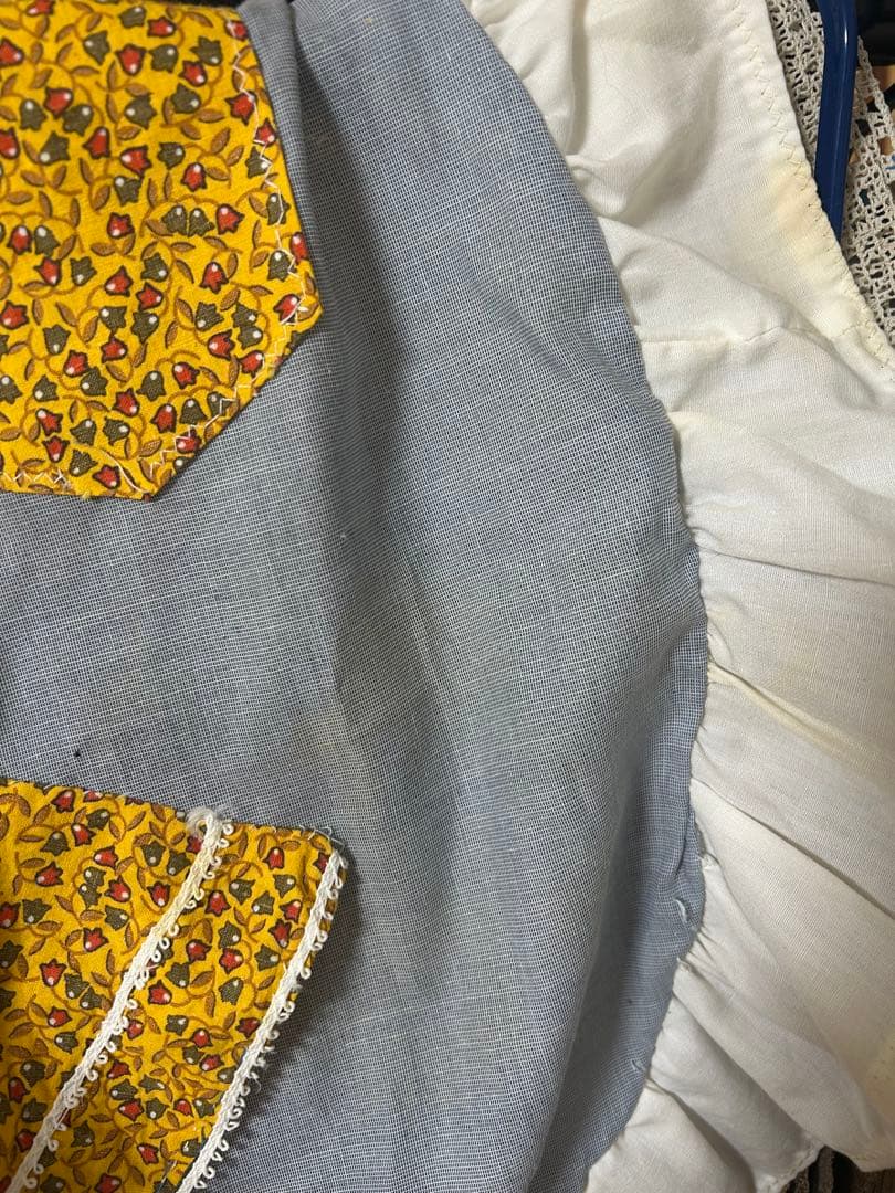 1950年代　アメリカン　ヴィンテージ ハンドメイド エプロン　手描き　雑貨