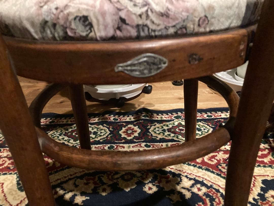 昭和レトロ　秋田木工　小型ダイニングチェア　昭和30年頃　旧ロコプレート　2脚