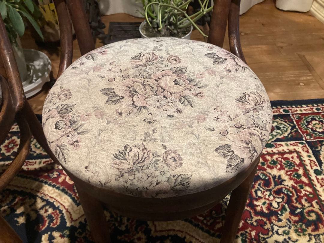 昭和レトロ　秋田木工　小型ダイニングチェア　昭和30年頃　旧ロコプレート　2脚