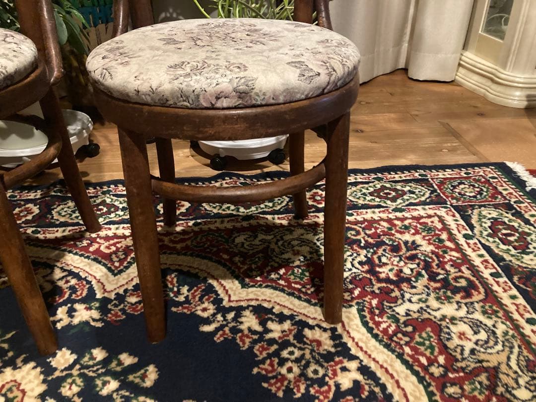 昭和レトロ　秋田木工　小型ダイニングチェア　昭和30年頃　旧ロコプレート　2脚