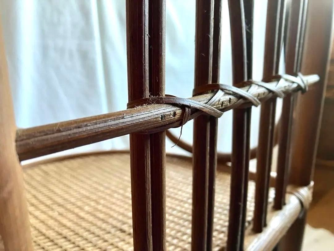 ✅昭和ビンテージ✅ラタン/竹製三段ラック/籐製の棚