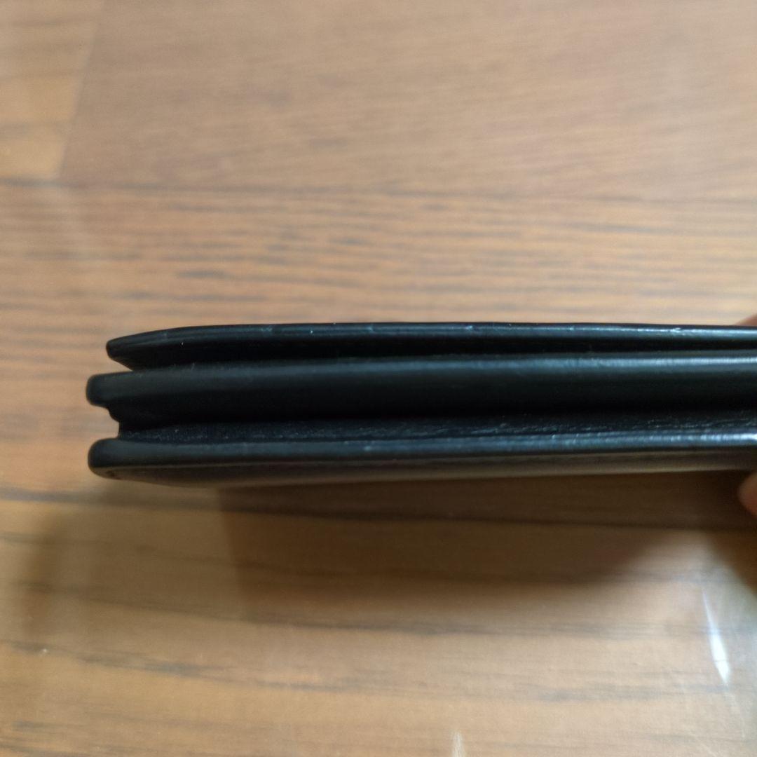 【期間限定価格】黒のレザー名刺入れ 編み込みデザイン