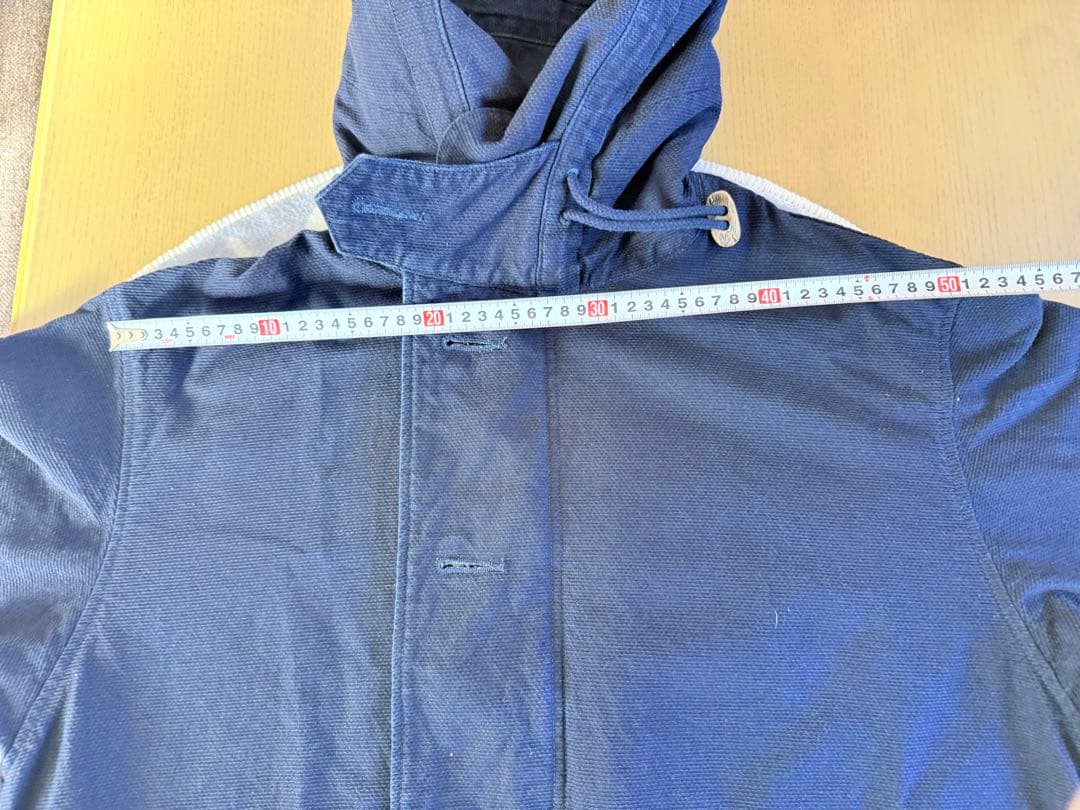 ネイビー フード付きモッズコートMOMOTAROJEANS桃太郎ジーンズコート