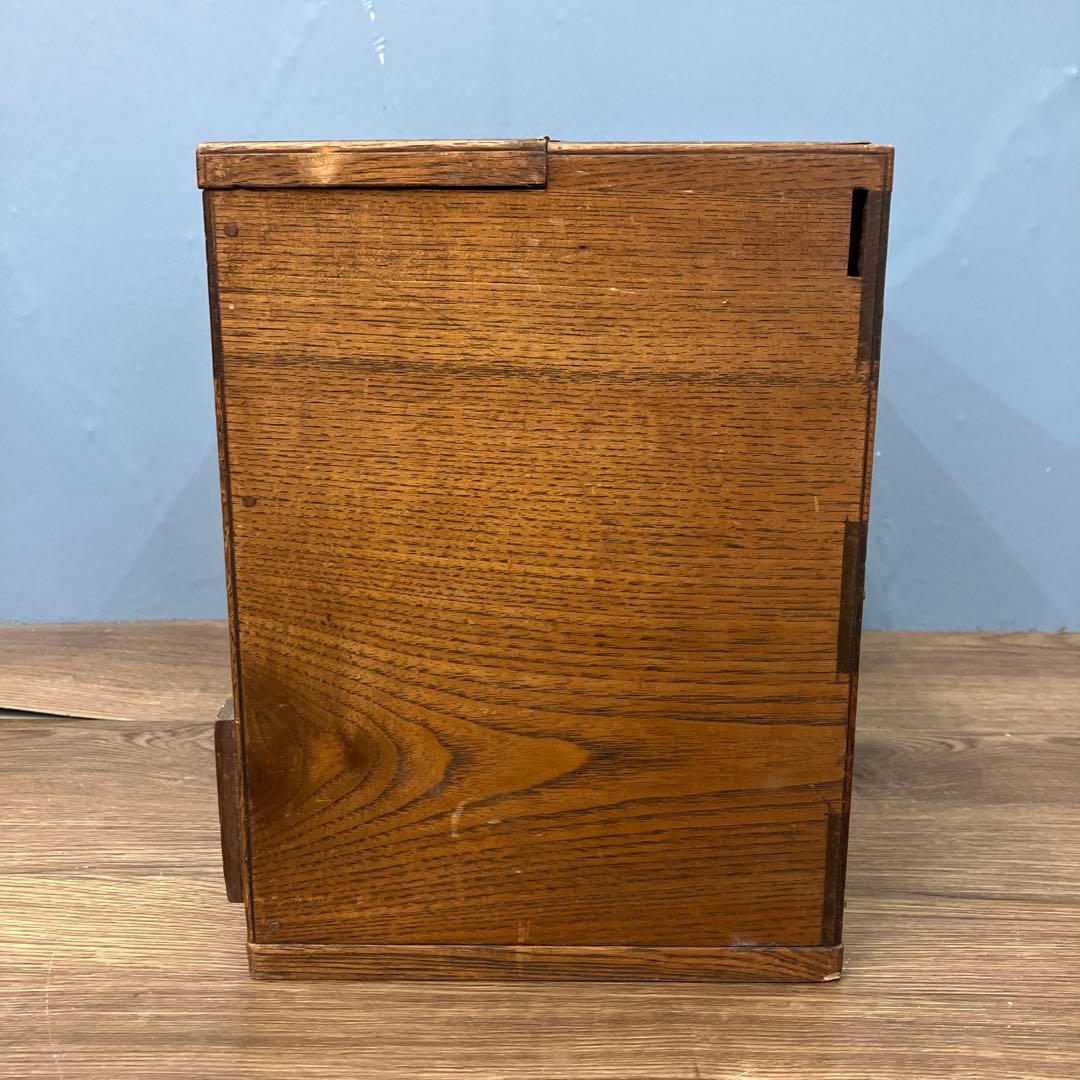 E-3 希少 昭和レトロ 木製 小引き出し 裁縫箱 ソーイングボックス 杢目