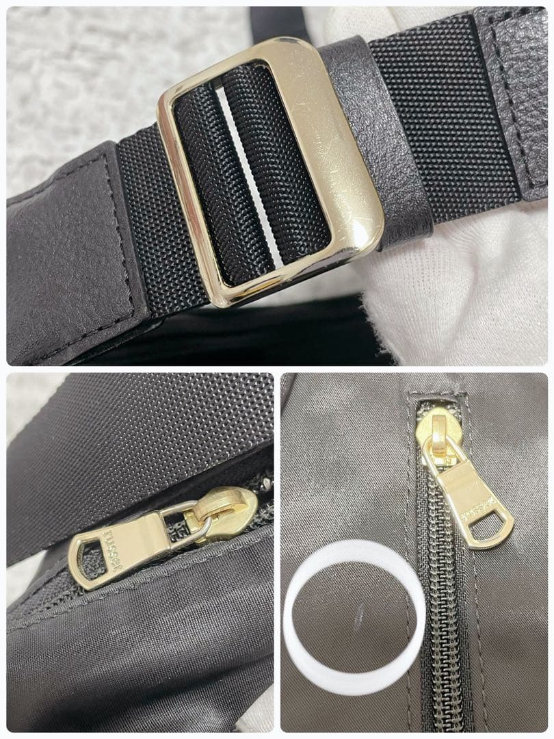 美品！russet ラウンドビッグショルダーバッグ　ブラック×ゴールド金具 希少