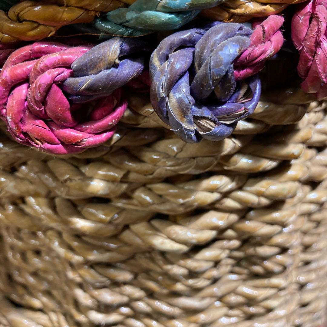 A 籠バスケット　ラタン　レトロ　ヴィンテージ　アンティーク調　靴　小物入れ