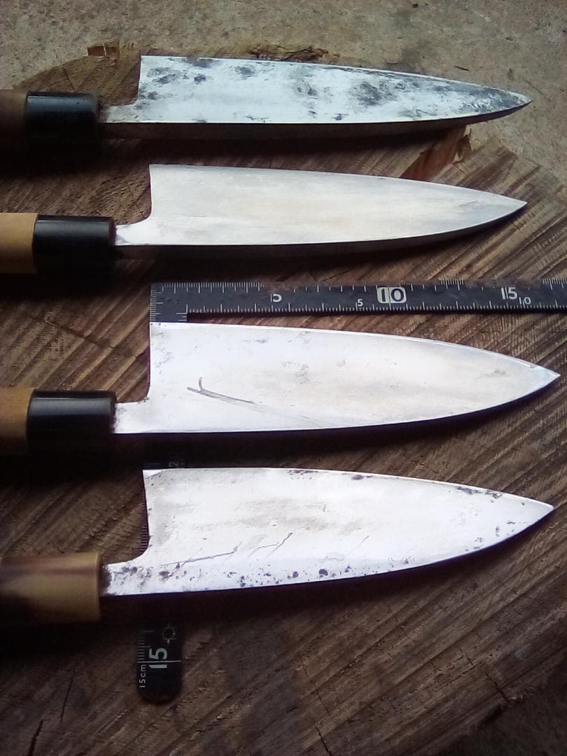 テル　中古包丁　鋼　出刃　4本　正藤　堺誠司　豊照　関孫六