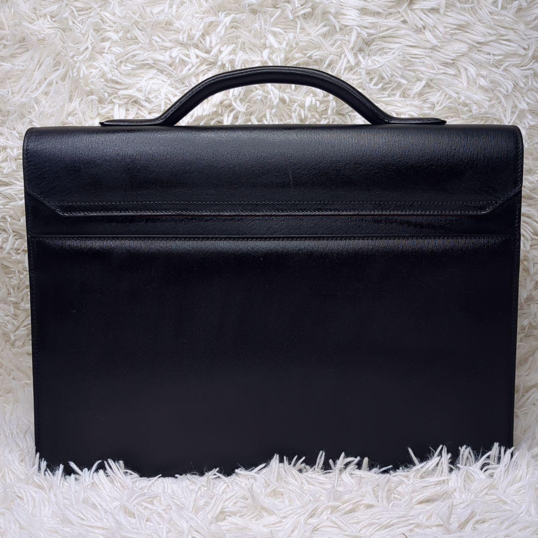 美品✨ダンヒル サイドカー ダレスバッグ レザー 黒 A4収納可 ロゴプレート