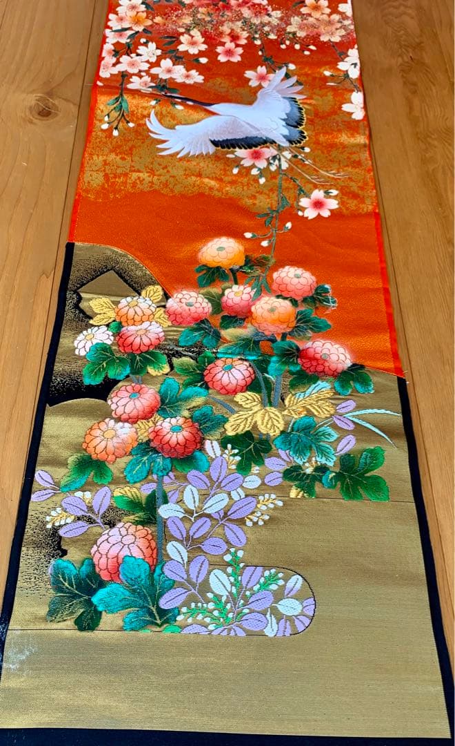 ★京都発・豪華絢爛・新品　西陣織打掛　鶴　織物・タペストリー！