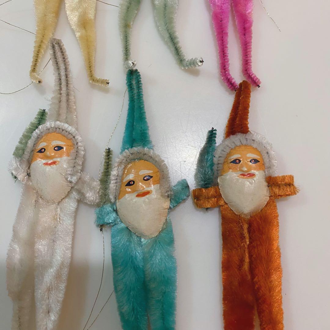 モールのサンタなどクリスマス飾りセット　昭和レトロ
