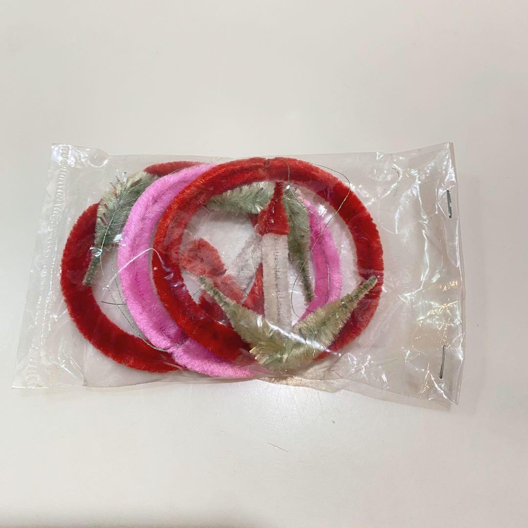 モールのサンタなどクリスマス飾りセット　昭和レトロ