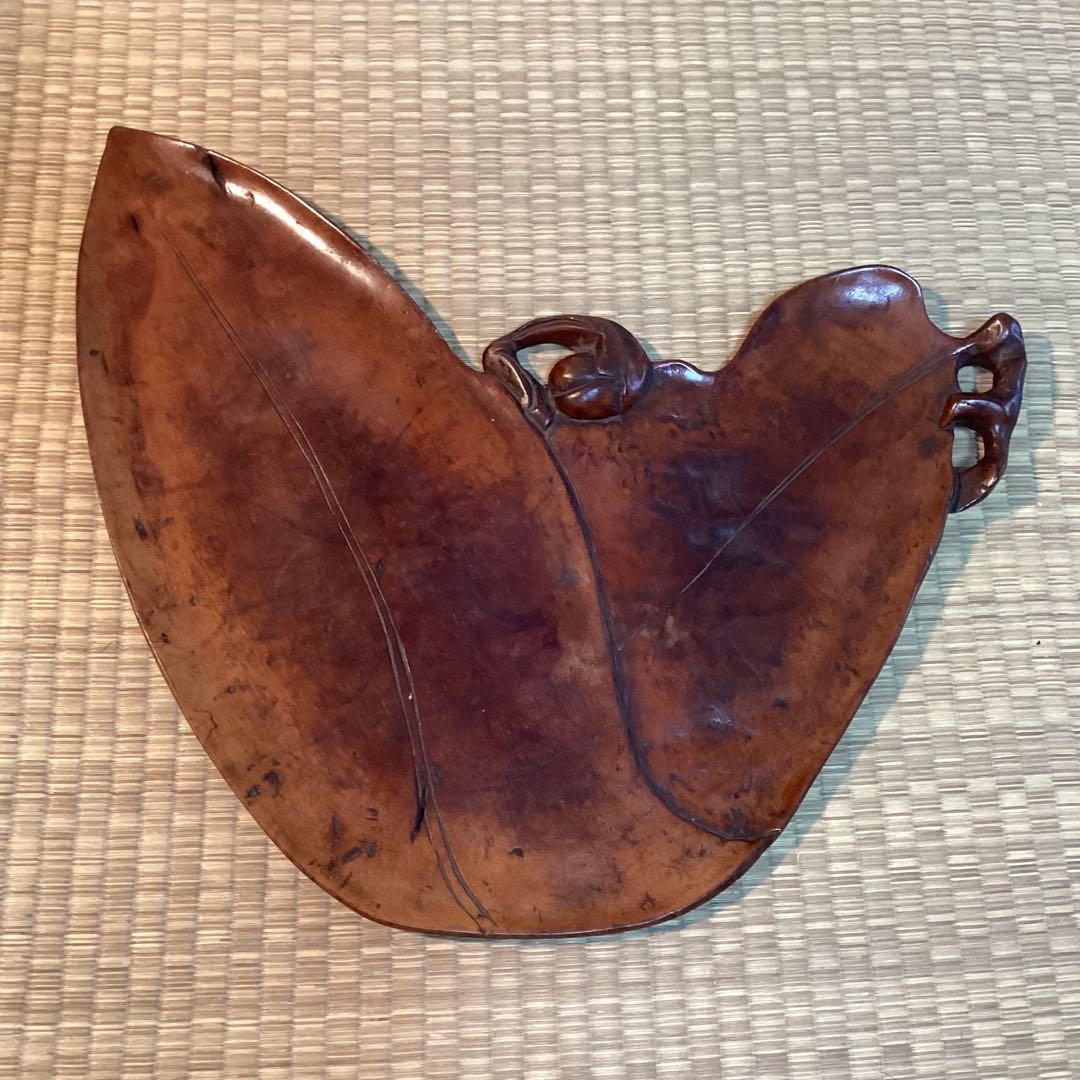 煎茶葉盆　②　　煎茶道松材葉盆