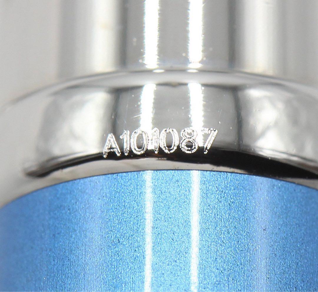 N2547 新同 カルティエ ロゴチャーム ボールペン ブルー×シルバー