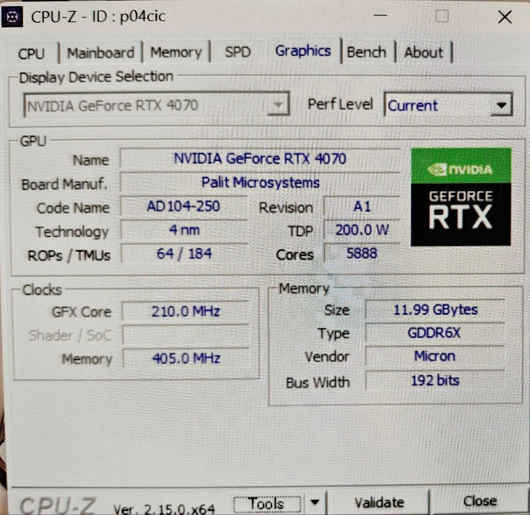 グラフィックボード・グラボ・ビデオカード PALIT RTX4070 DUAL 12GB GDDR6X 192bit