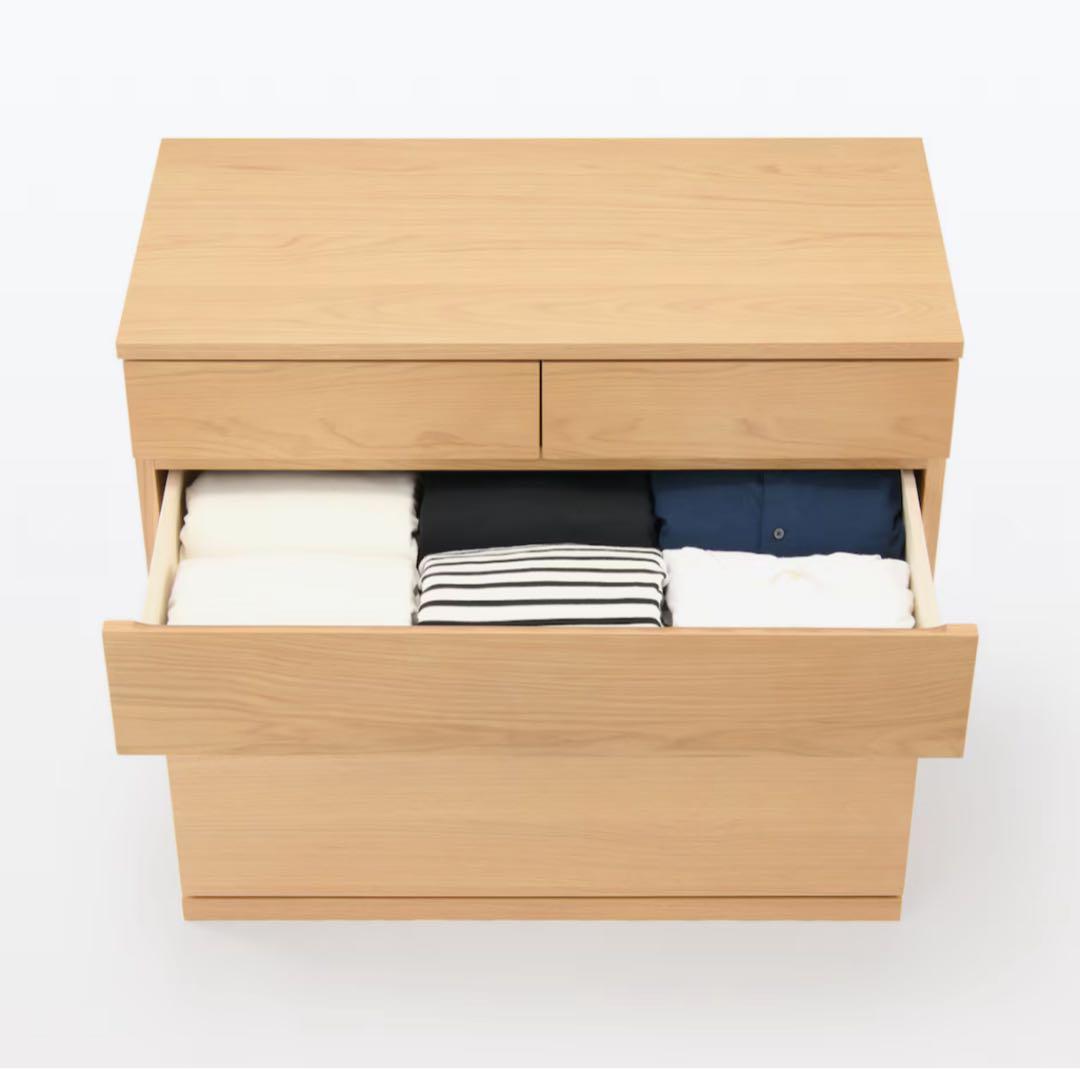 【送料込み！美品】無印良品 木製チェスト４段 オーク材
