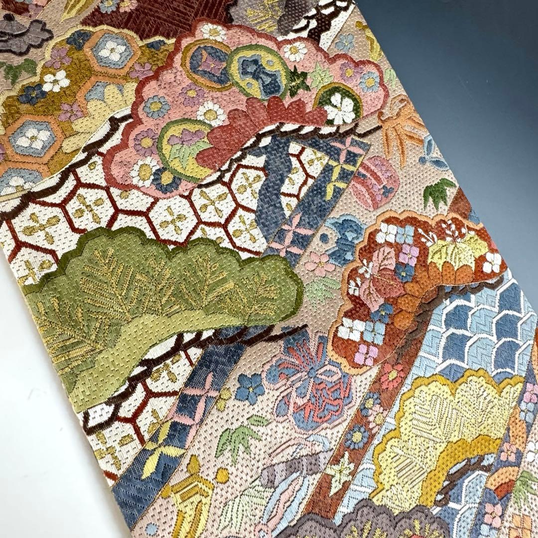 a*e様 【美品】豪華絢爛 富久露帯 戳沙 全通柄 刺繍 袋帯 桐箱付 中国技法