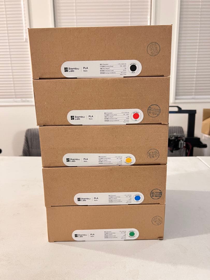 Bambu Lab フィラメント スプール付き PLA Basic 5色セット