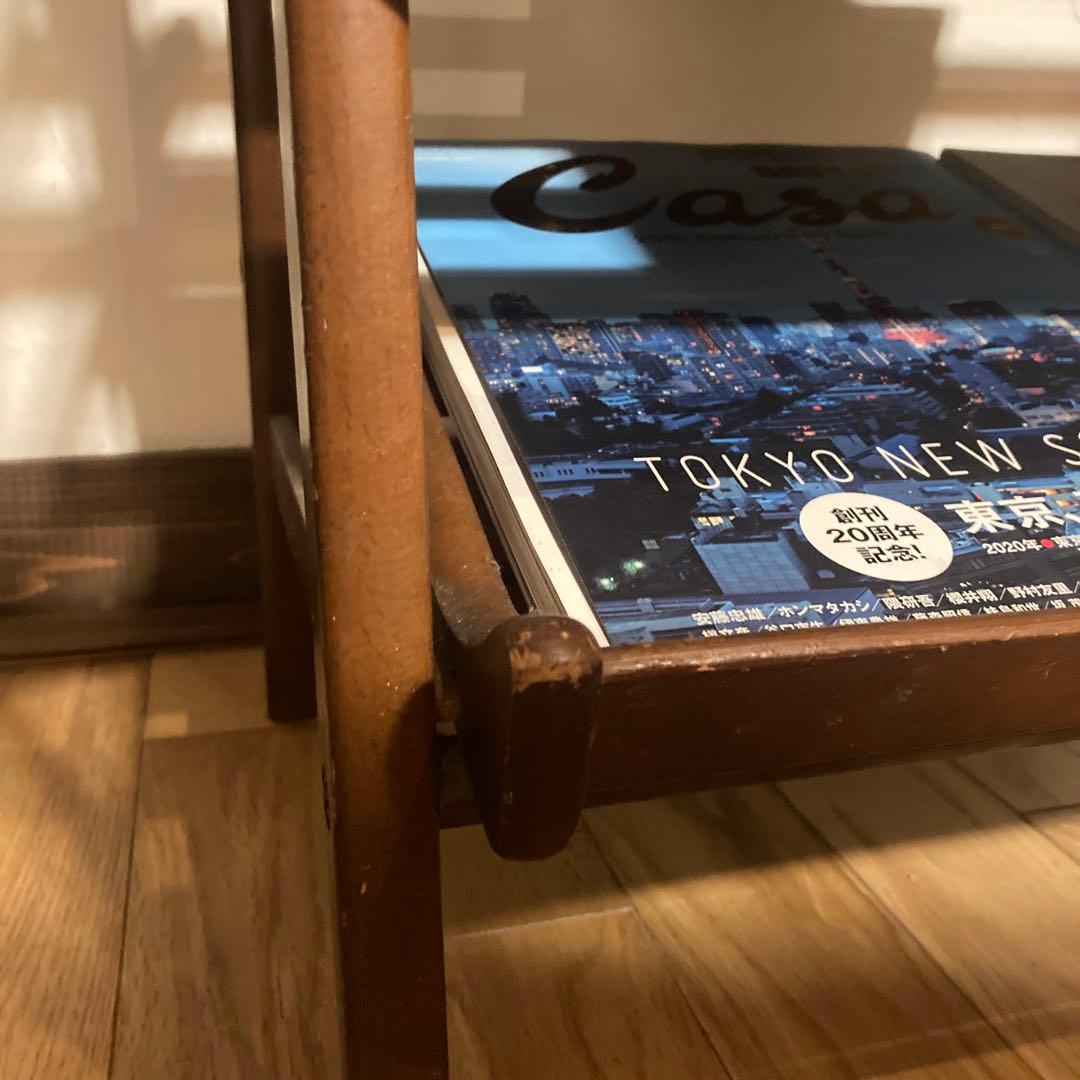 ビンテージ　マガジンラック　スリッパラック　昭和レトロ　木製　3段