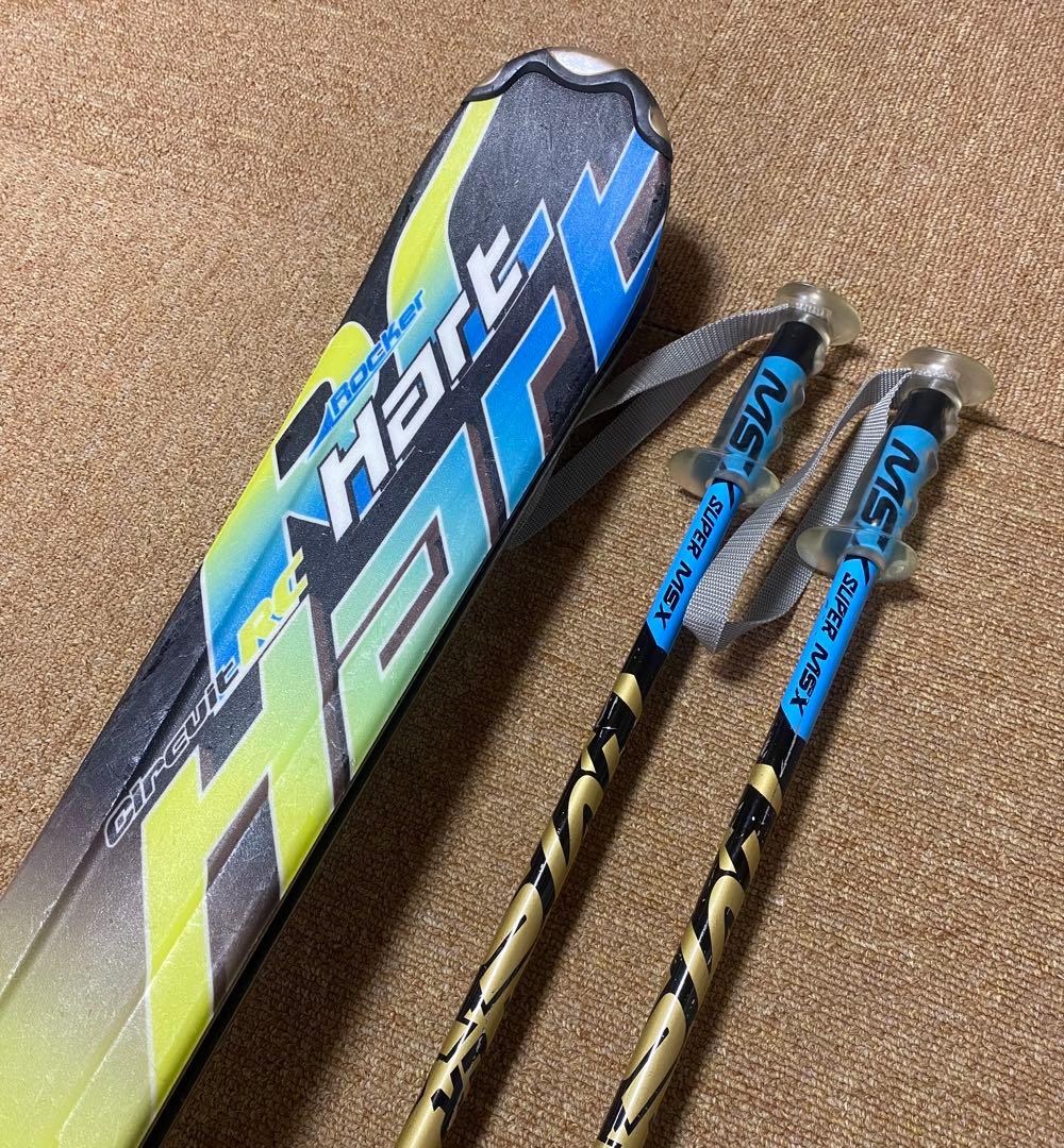 キッズ ★Hart スキー板137cm、ビンディング、ストックの3点セット