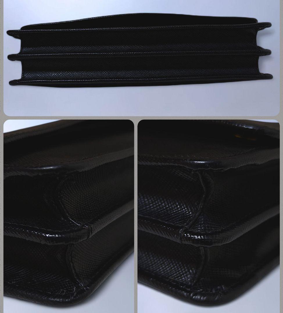 極美品 PRADA ショルダーバッグ ウォレット 斜め掛け サフィアーノ レザー