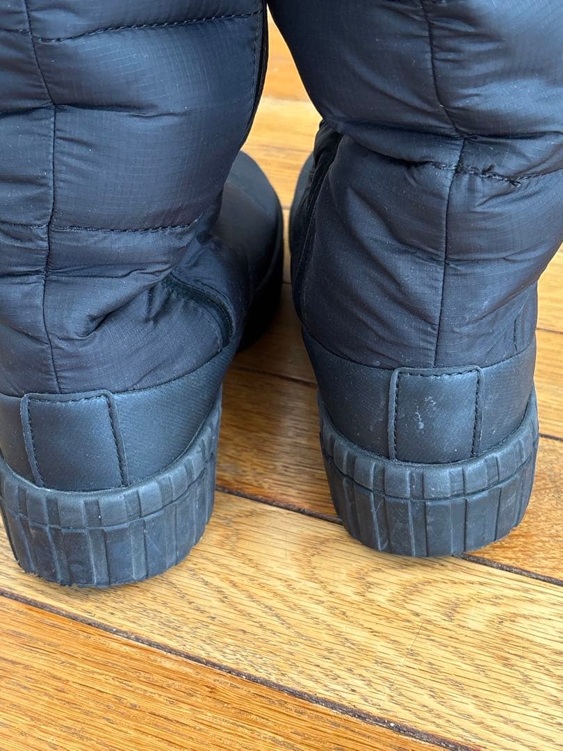 極暖！THE NORTH FACE 膝下ロングブーツブラック24cm