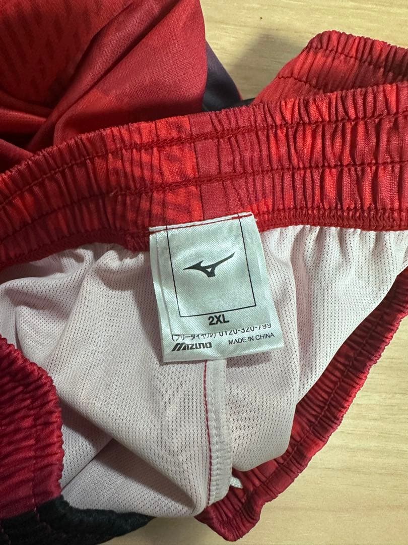 Mizuno バレーボールパンツ 2XL レッド/ブラック