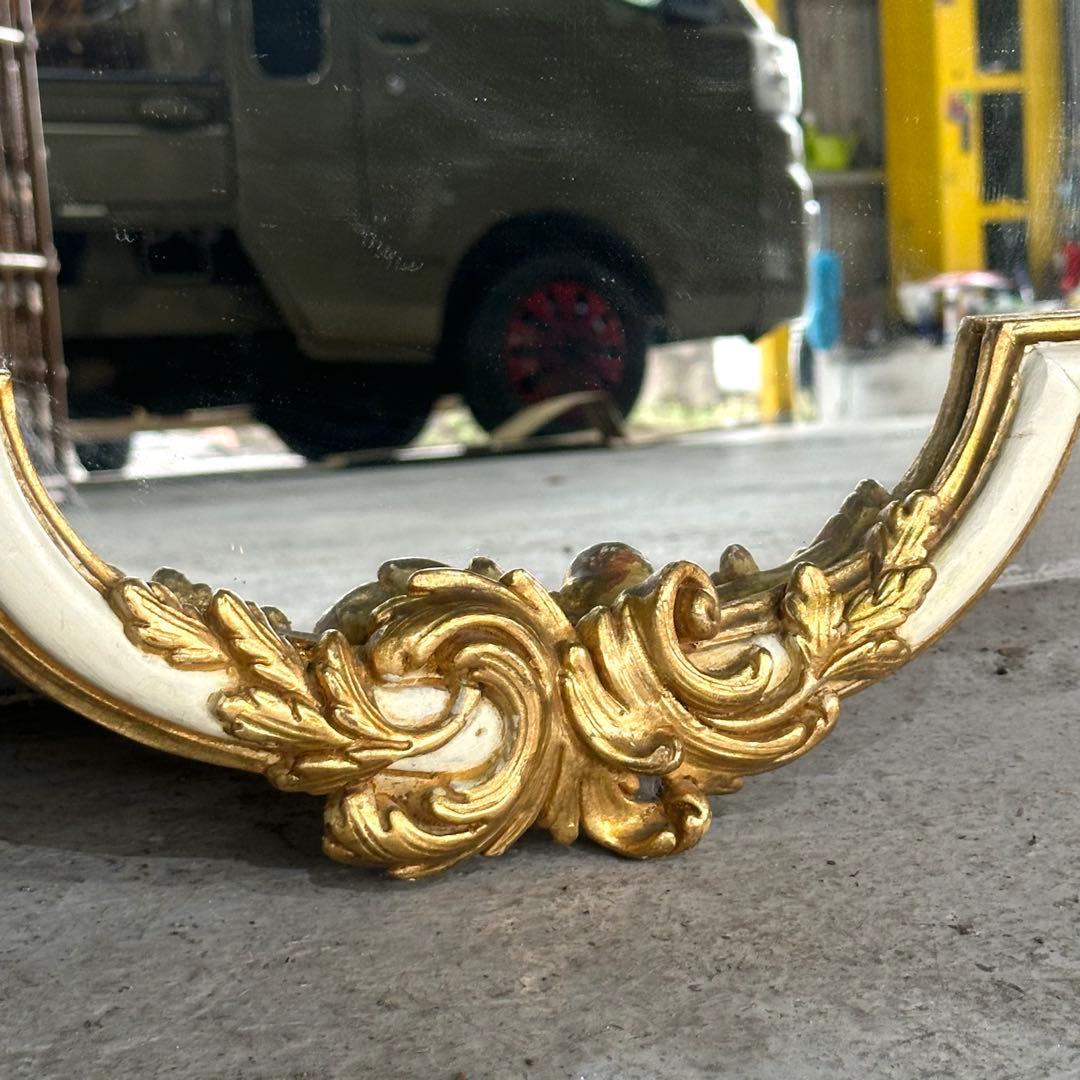 イタリア製 クラシックスタイル壁掛けミラーゴールド 鏡木彫風 ユーロマルキ