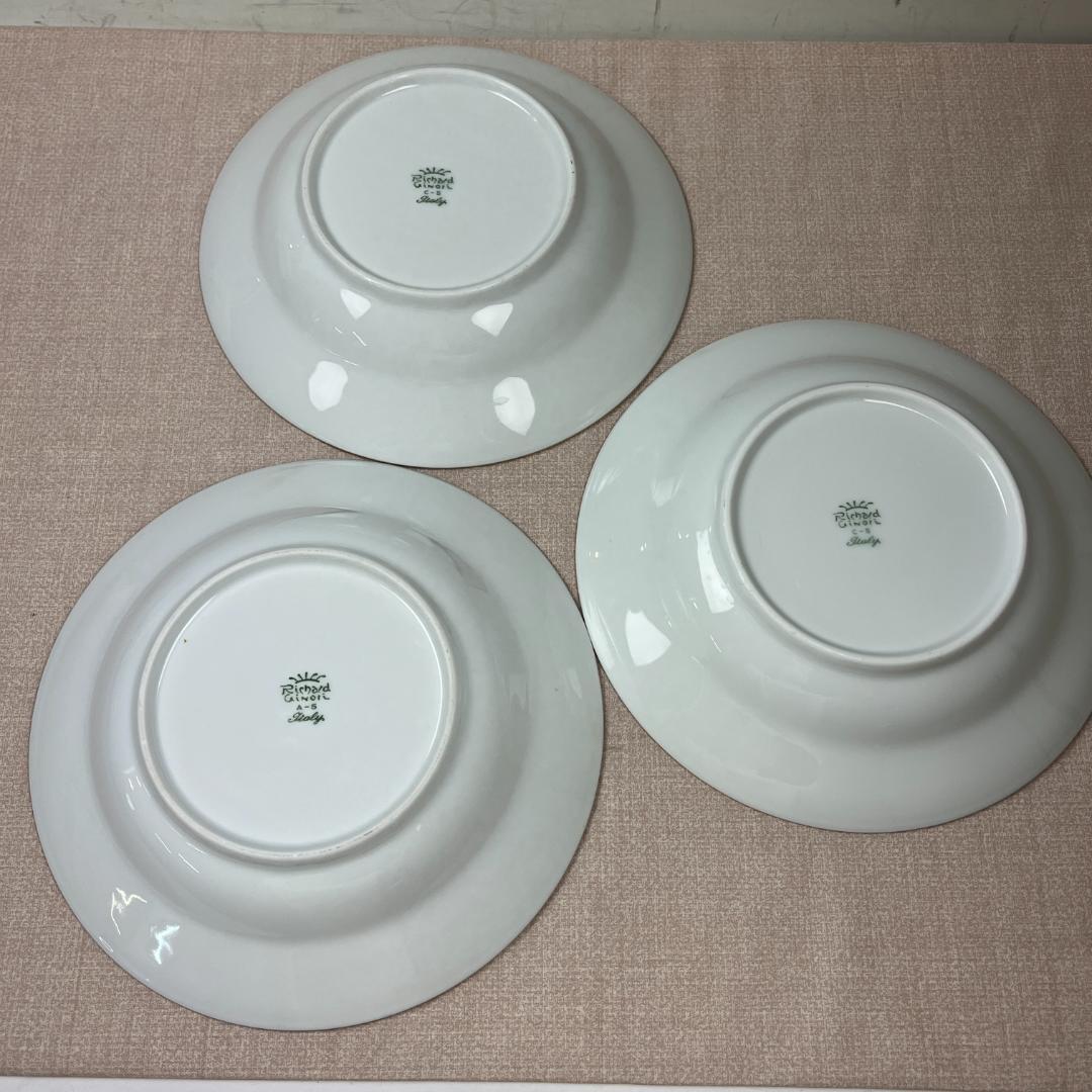 43 リチャード ジノリ オレンジ系 金彩縁 オーバル スープ皿 5枚セット