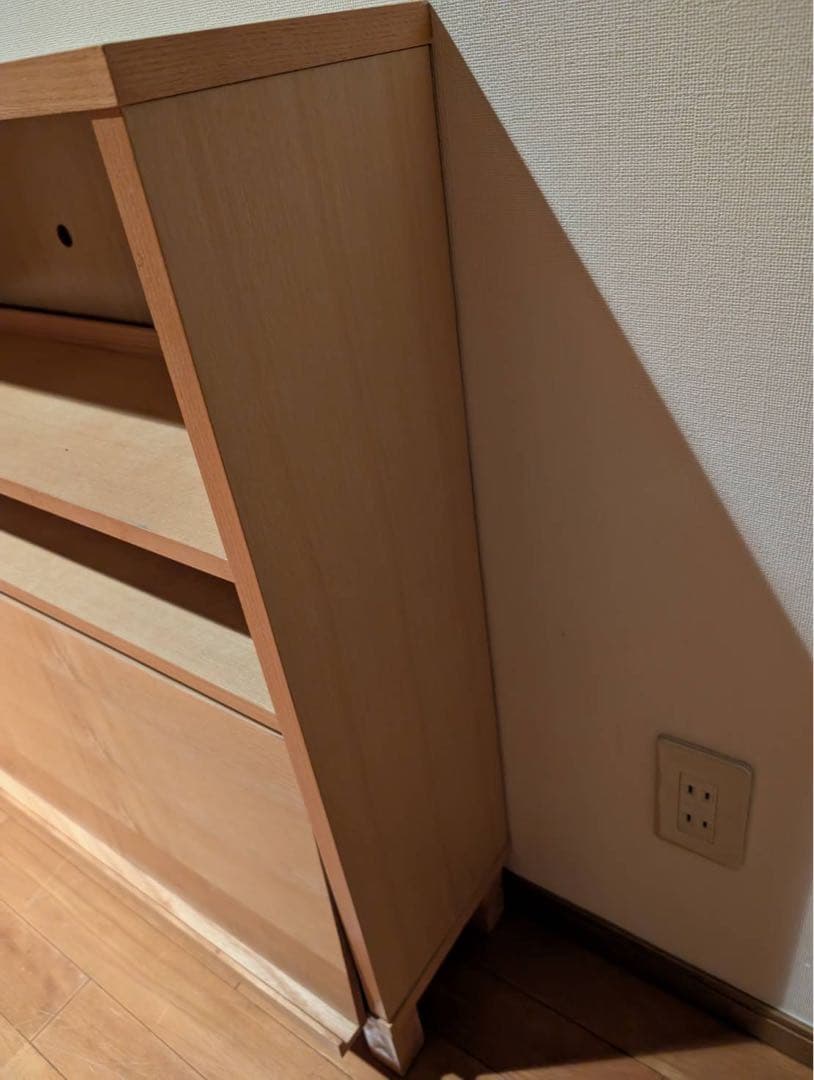 ■送料込■無印良品 木製薄型 シェルフロータイプワイド マガジンホルダー付