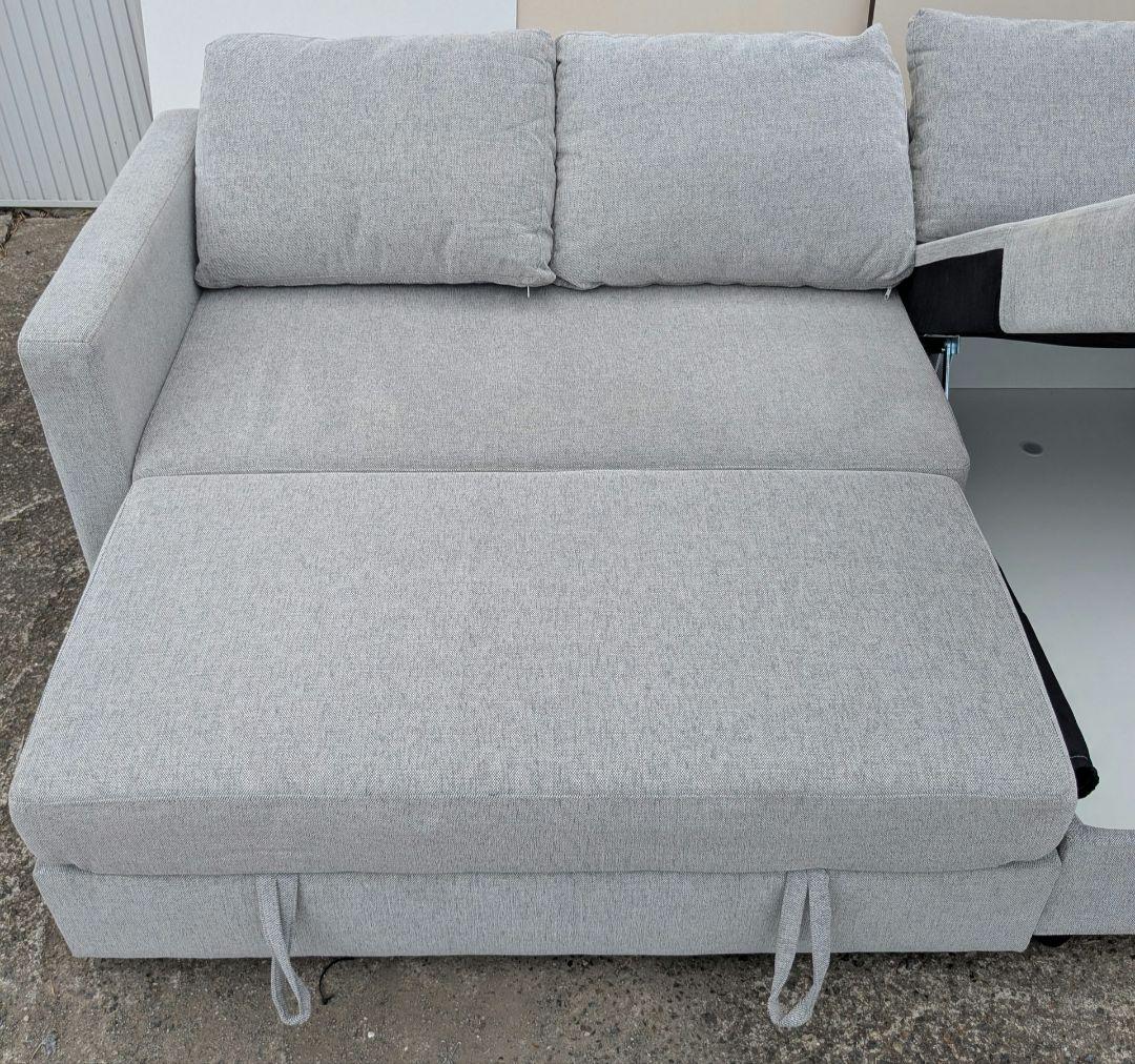 すぅ ニトリ 布張りカウチソファベッド (ノアーク2 GY)