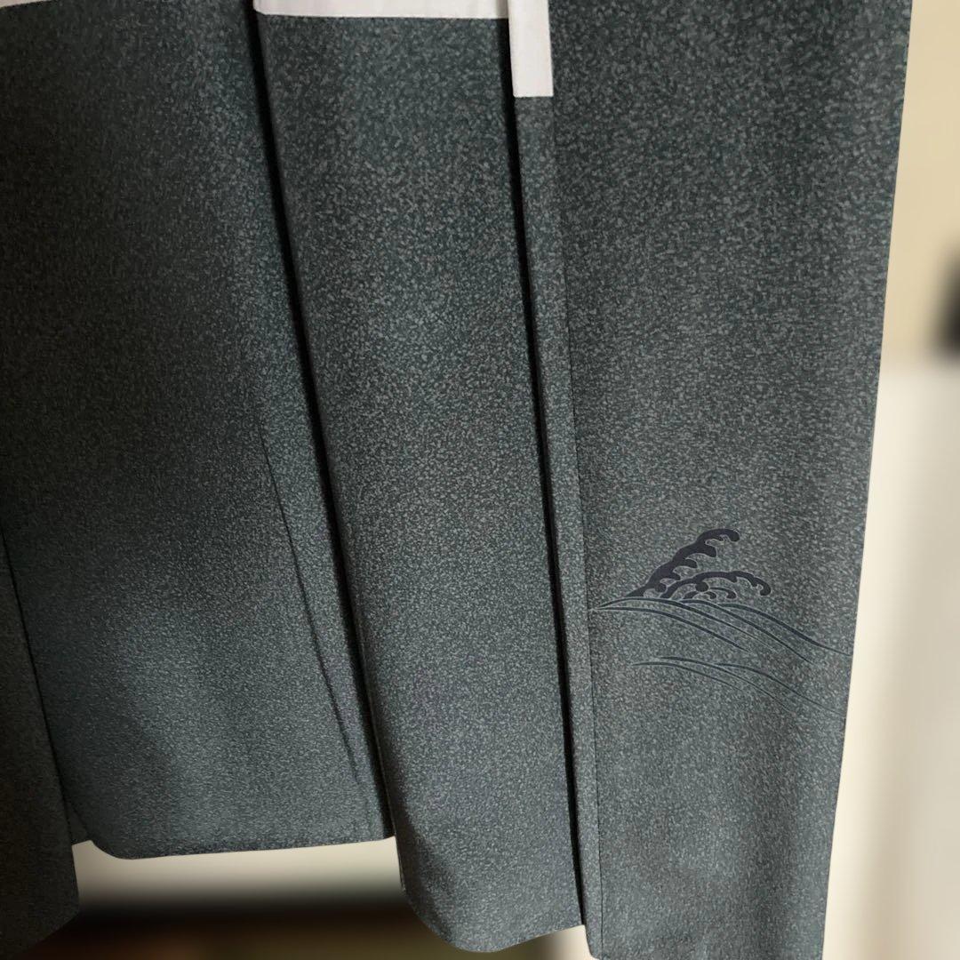 牛首紬叩き染め、訪問着、白山工房烙印￼