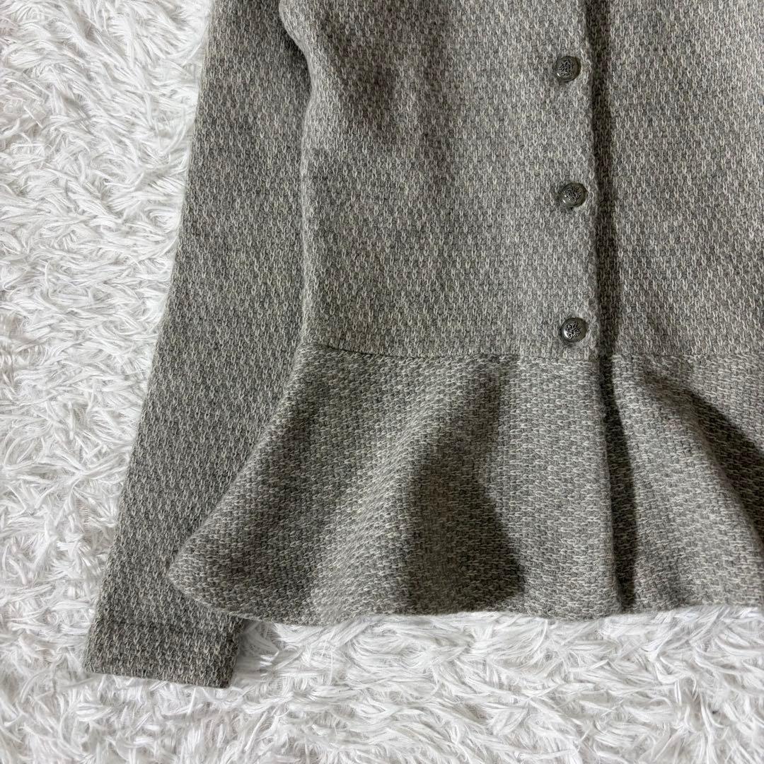 美品　ラルフローレン　カシミヤ混カーディガン　ペプラム　エンブレムボタン