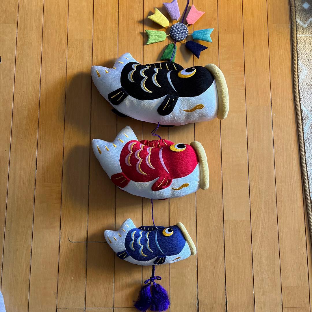 鯉のぼり　ちりめん　カラフル　龍虎堂