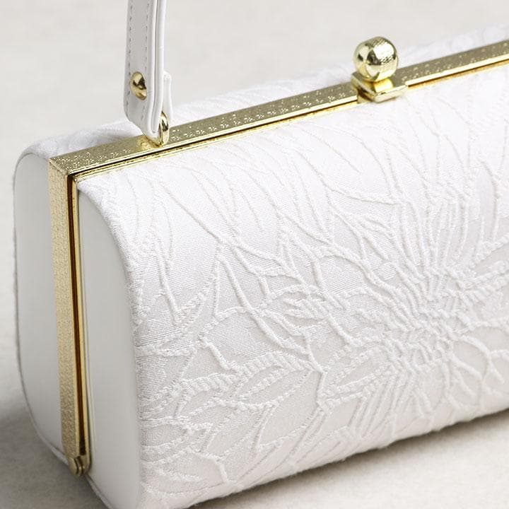 【新品】振袖用 草履バッグセット　ジャガード織り　白　草履24cm