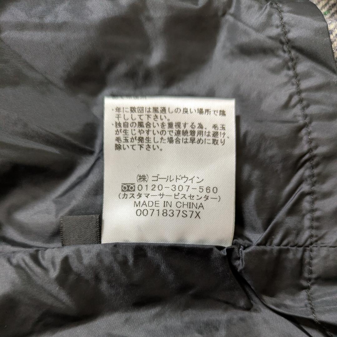 タグ付き MOTORCYCLE ウール チェック ライダース コート S