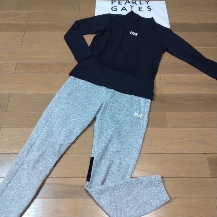 ⭐美品お買い得２点⭐PEARLYGATES⭐PGG⭐デカロゴ⭐モック&パンツ