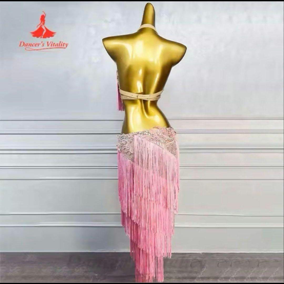 【タグ付き新品未使用】ピンクフリンジ ベリーダンス衣装