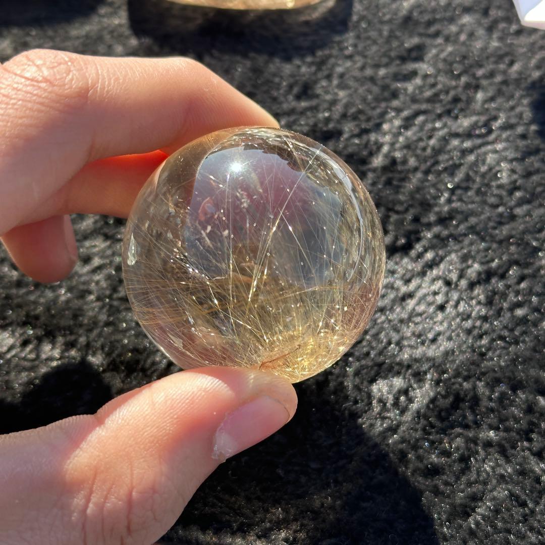天然石ルチルクォーツのスフィア　丸玉　ご購入前に在庫確認必要G.251