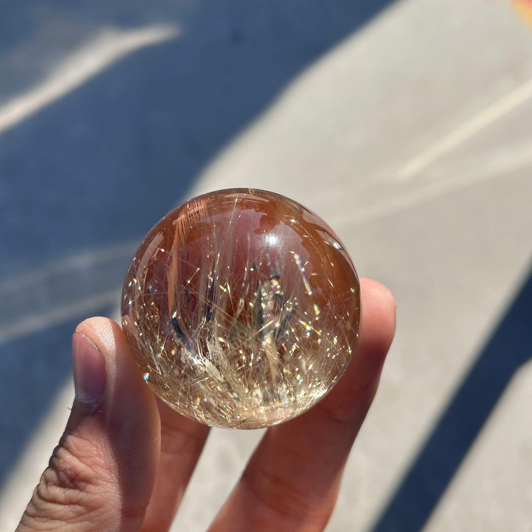 天然石ルチルクォーツのスフィア　丸玉　ご購入前に在庫確認必要G.251